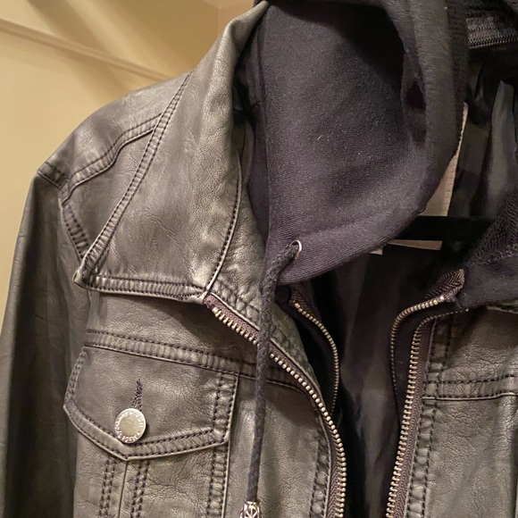 Made By Johnny Charcoal Faux Leather Jacket - Picture 13 of 16